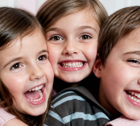 Smiling child in the pediatric dental office at Azari & Zahedi Dentistry